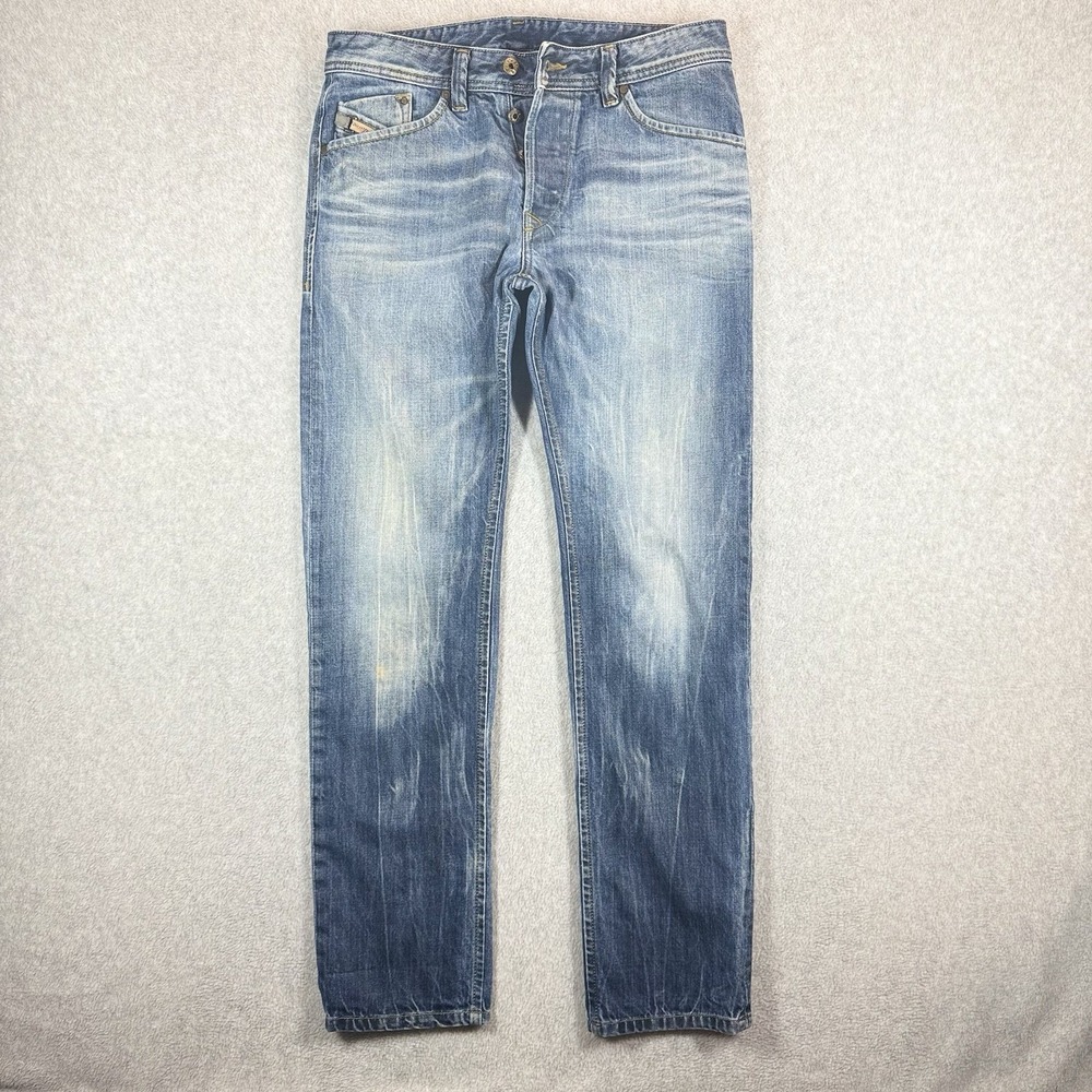 Diesel Darron Jeans‎ Men 30x32 Blue Regular Slim Tapered Distressed Opium Faded